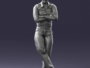 000511 Casual Stylish Man Standing Confident Male Character 3D Model