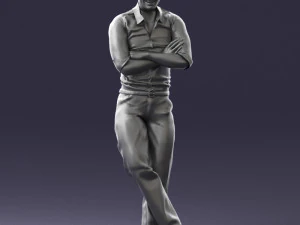 000511 Casual Stylish Man Standing Confident Male Character 3D Model