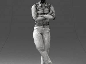 000511 Casual Stylish Man Standing Confident Male Character 3D Model