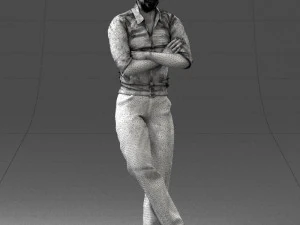 000511 Casual Stylish Man Standing Confident Male Character 3D Model