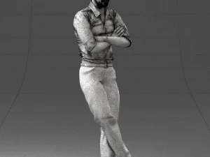000511 Casual Stylish Man Standing Confident Male Character 3D Model