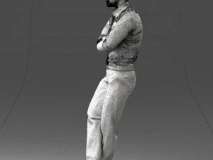 000511 Casual Stylish Man Standing Confident Male Character 3D Model