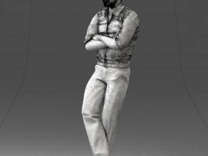 000511 Casual Stylish Man Standing Confident Male Character 3D Model