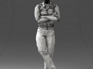 000511 Casual Stylish Man Standing Confident Male Character 3D Model