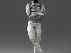 000511 Casual Stylish Man Standing Confident Male Character 3D Model