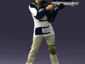000516 Sport Shooter Character with Rifle Competitive Shooting Athlete 3d print ready 3D Print Model