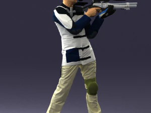 000516 Sport Shooter Character with Rifle Competitive Shooting Athlete 3d print ready 3D Print Model