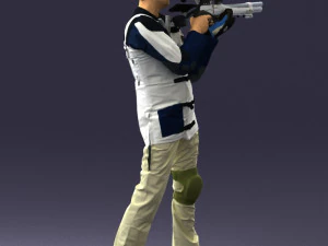 000516 Sport Shooter Character with Rifle Competitive Shooting Athlete 3d print ready 3D Print Model