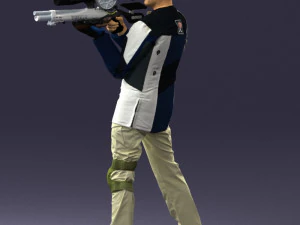 000516 Sport Shooter Character with Rifle Competitive Shooting Athlete 3d print ready 3D Print Model