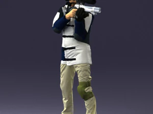 000516 Sport Shooter Character with Rifle Competitive Shooting Athlete 3d print ready 3D Print Model