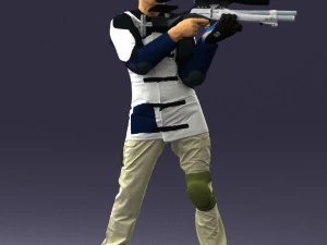 000516 Sport Shooter Character with Rifle Competitive Shooting Athlete 3d print ready 3D Print Model