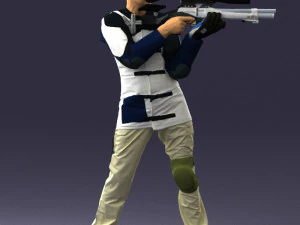 000516 Sport Shooter Character with Rifle Competitive Shooting Athlete 3d print ready 3D Print Model