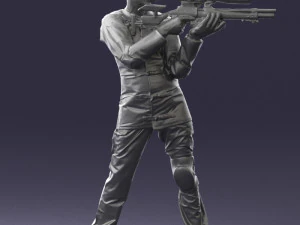 000516 Sport Shooter Character with Rifle Competitive Shooting Athlete 3d print ready 3D Print Model