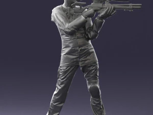 000516 Sport Shooter Character with Rifle Competitive Shooting Athlete 3d print ready 3D Print Model