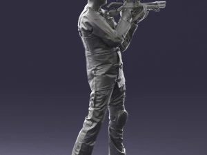 000516 Sport Shooter Character with Rifle Competitive Shooting Athlete 3d print ready 3D Print Model