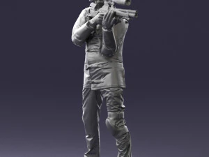 000516 Sport Shooter Character with Rifle Competitive Shooting Athlete 3d print ready 3D Print Model