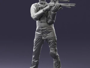 000516 Sport Shooter Character with Rifle Competitive Shooting Athlete 3d print ready 3D Print Model