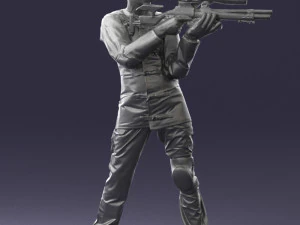 000516 Sport Shooter Character with Rifle Competitive Shooting Athlete 3d print ready 3D Print Model
