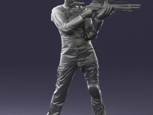 000516 Sport Shooter Character with Rifle Competitive Shooting Athlete 3d print ready 3D Print Model