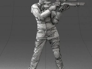 000516 Sport Shooter Character with Rifle Competitive Shooting Athlete 3d print ready 3D Print Model
