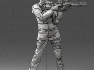 000516 Sport Shooter Character with Rifle Competitive Shooting Athlete 3d print ready 3D Print Model