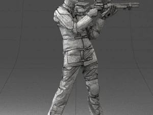 000516 Sport Shooter Character with Rifle Competitive Shooting Athlete 3d print ready 3D Print Model