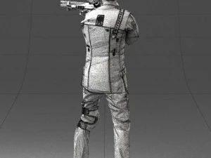 000516 Sport Shooter Character with Rifle Competitive Shooting Athlete 3d print ready 3D Print Model