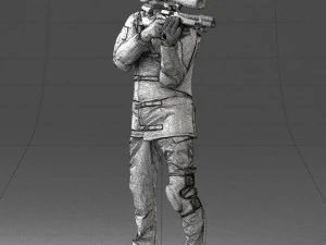 000516 Sport Shooter Character with Rifle Competitive Shooting Athlete 3d print ready 3D Print Model