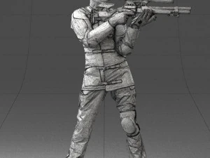 000516 Sport Shooter Character with Rifle Competitive Shooting Athlete 3d print ready 3D Print Model