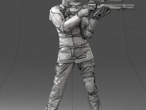 000516 Sport Shooter Character with Rifle Competitive Shooting Athlete 3d print ready 3D Print Model