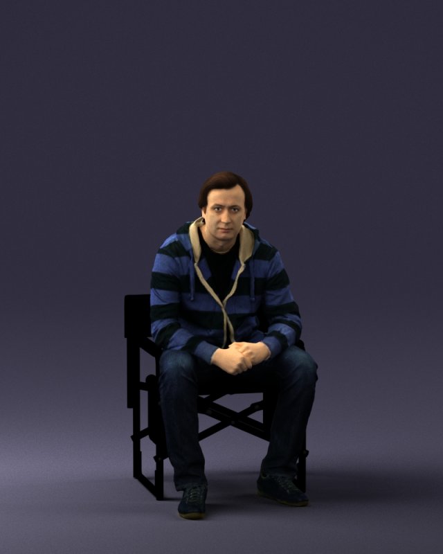 man on chair 0182 Model 3D .c4d .max .obj .3ds .fbx .stl .blend 