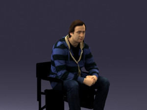 man on chair 0182 Model 3D