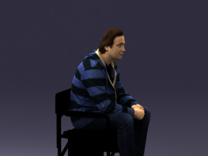 man on chair 0182 Model 3D