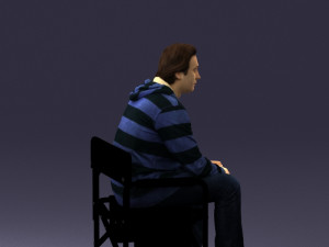 man on chair 0182 Model 3D