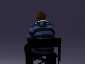 man on chair 0182 Model 3D