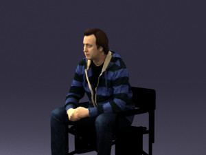 man on chair 0182 Model 3D