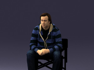 man on chair 0182 Model 3D