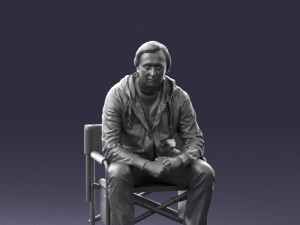 man on chair 0182 Model 3D