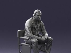 man on chair 0182 Model 3D