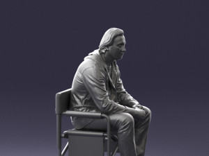 man on chair 0182 Model 3D