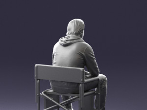 man on chair 0182 Model 3D
