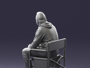 man on chair 0182 Model 3D