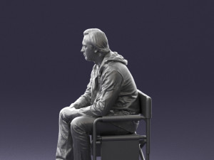 man on chair 0182 Model 3D