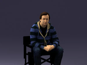 000518 Seated Man Character on Chair Casual Male Pose 3d print ready 3D Print Model