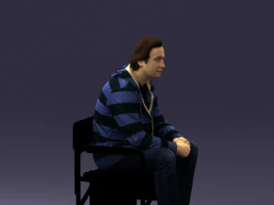 000518 Seated Man Character on Chair Casual Male Pose 3d print ready 3D Print Model