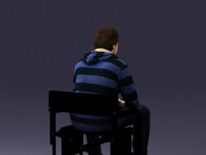 man on chair 0182 3d print ready Model Cetak 3D