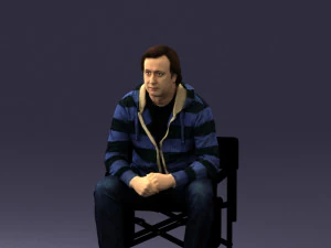 000518 Seated Man Character on Chair Casual Male Pose 3d print ready 3D Print Model