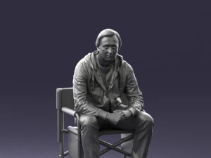 000518 Seated Man Character on Chair Casual Male Pose 3d print ready 3D Print Model