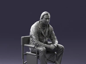 000518 Seated Man Character on Chair Casual Male Pose 3d print ready 3D Print Model