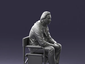 000518 Seated Man Character on Chair Casual Male Pose 3d print ready 3D Print Model